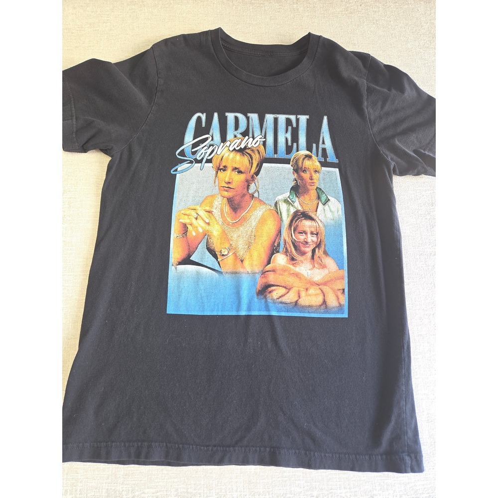 Carmela Soprano Graphic T Shirt Black Small Sopranos TV Show Y2K Style